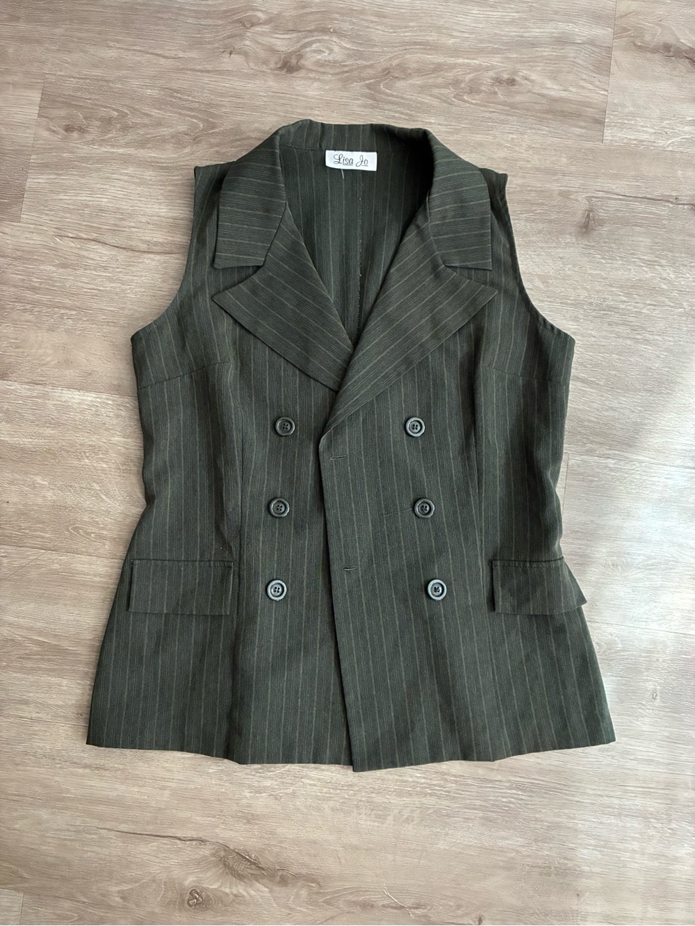 Preppy Dark Green Double Breasted Vest
